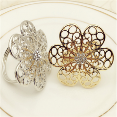 Gold Silver Plated Rhinestone Napkin Ring