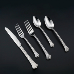 PVD Titanium Coating Stainless Steel Flatware Set Silver Cutlery