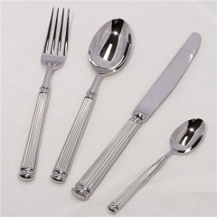 Portable 4 pcs Stainless Steel Silver Cutlery Set