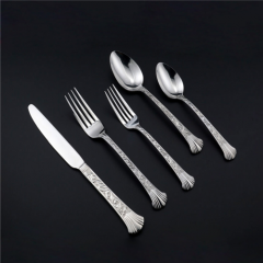 PVD Titanium Coating Stainless Steel Flatware Set Silver Cutlery