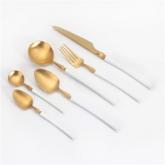 Luxury Tableware Matte Color Flatware Gold Cutlery For Spoons Forks Knives