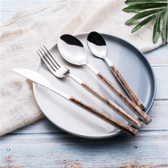 Restaurant Black Flatware Set Spoons Fork Knife Stainless Steel Silver Cutlery