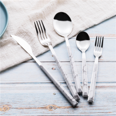 Restaurant Black Flatware Set Spoons Fork Knife Stainless Steel Silver Cutlery