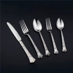 PVD Titanium Coating Stainless Steel Flatware Set Silver Cutlery