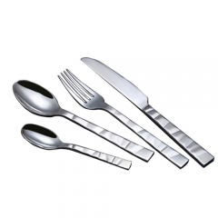 Silver Flatware Golden Spoon Cutlery for Wedding