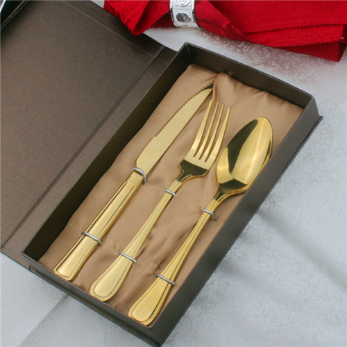 Fashionable Luxury Stainless Steel Gold Cutlery Flatware Serving Set