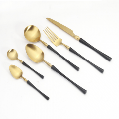 Luxury Tableware Matte Color Flatware Gold Cutlery For Spoons Forks Knives