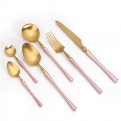 Luxury Tableware Matte Color Flatware Gold Cutlery For Spoons Forks Knives