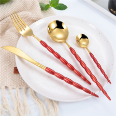 Wholesale Stainless Steel Gold and White Wedding Gold Cutlery Set