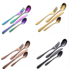 Gold Plated Flatware Wholesale Stainless Steel Kids Cutlery Gold