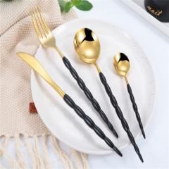 Wholesale Stainless Steel Gold and White Wedding Gold Cutlery Set