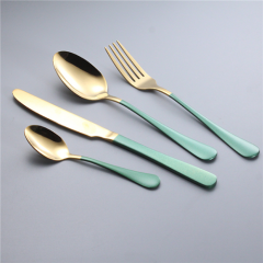 Colorful Red Gold Stainless Steel Cutlery Set