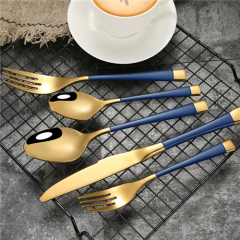 Wedding Gift Stainless Steel Gold/Rosegold/Black/Rainbow/Blue Cutlery Set