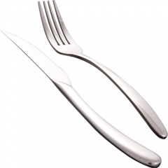 Thick Stainless Steel Matte Silver Cutlery Set