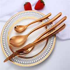 Bright Rainbow Handle Stainless Steel Cutlery Coffee Spoon Knife And Fork Set