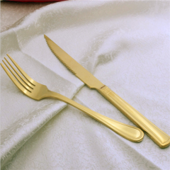 Fashionable Luxury Stainless Steel Gold Cutlery Flatware Serving Set