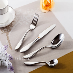 Bright Silver Handle Stainless Steel Cutlery Coffee Spoon Knife And Fork Set