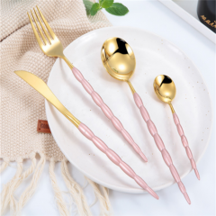 Wholesale Stainless Steel Gold and White Wedding Gold Cutlery Set