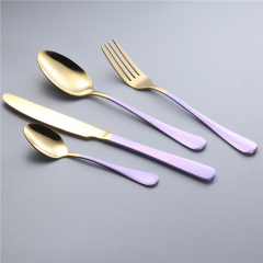 Colorful Red Gold Stainless Steel Cutlery Set