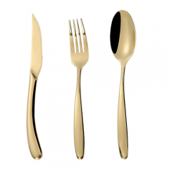 Stainless Steel 304 Flatware Shiny Gold Cutlery Set