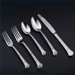 PVD Titanium Coating Stainless Steel Flatware Set Silver Cutlery