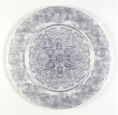 13 inches Glass Wedding Lace Dinner Charger Plate