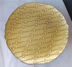 Wholesale 13inch Elegant Fancy Gold Glass Charger Plates For Wedding