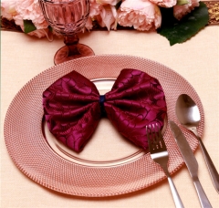Clear Gold Silver Rose Gold Rim Glass Charger Plates For Wedding