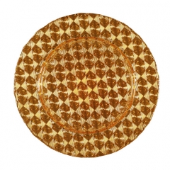 Wholesale 13 inch Glass Rose Gold Beaded Charger Plates