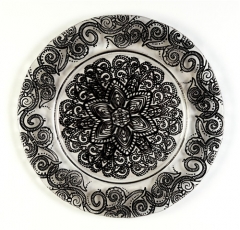 13 inches Glass Wedding Lace Dinner Charger Plate