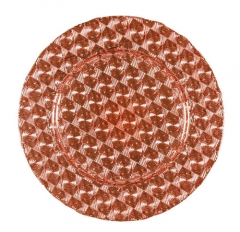 Wholesale 13 inch Glass Rose Gold Beaded Charger Plates