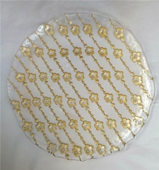 Wholesale 13inch Elegant Fancy Gold Glass Charger Plates For Wedding