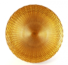 Cheap Wholesale Wedding Gold Silver Rattan Charger Plates