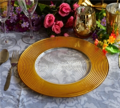 Gold Decorative Glass Charger Plate With Bowl on Wholesale