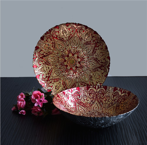Wholesale Colored Glass Fruit Bowls Plate For Table Decoration