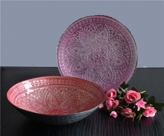 Pink Colored Charger Plates And Bowl Wholesale For Table Decoration