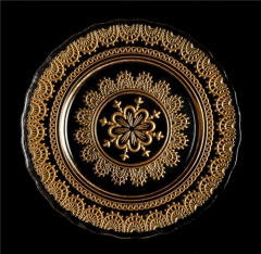 Hot Sale Brush Gold Rim Decoratived Wedding Charger Plates