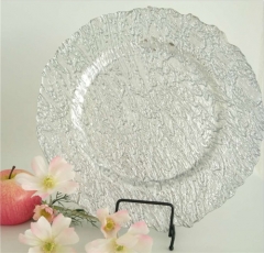 Modern Pearl Glass Wedding Decoration Charger Plate