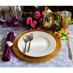 Gold Decorative Glass Charger Plate With Bowl on Wholesale