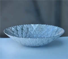 Silver Colored Glass Peacock Charger Plate And Bowl for Wedding