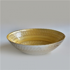 Customized European Hammered Gilt Glass Bowl And Plate