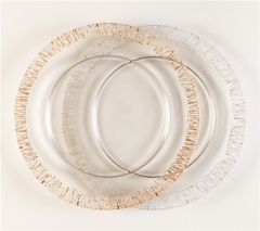Custom 13 Inches Antique Gold Wedding Glass Charger Plate