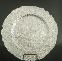 Modern Pearl Glass Wedding Decoration Charger Plate