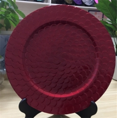 Bright Dinnerware Peacock Green Colored Plastic Charger Plate