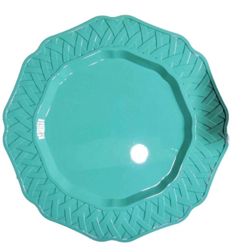 Cheap Wholesale Plastic Green Gold Charger Plates For Wedding And Event