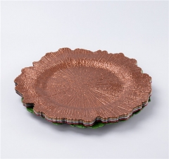 Cheap Wholesale Gold Reef Plastic Plate Charger For Wedding Dinner