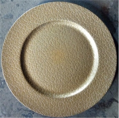 Custom Dinnerware Fancy Gold Plastic Charger Plate