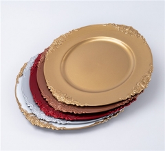 Wholesale Elegant Plastic Gold Colored Disposable Plates