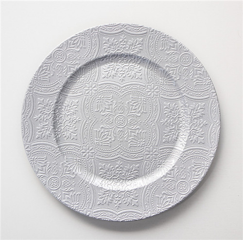 Cheap Decorative Silver Plastic Charger Plate Wholesale