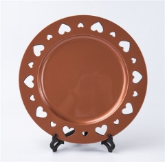 Wedding Decoration Plastic Charger Plate Brown Colored